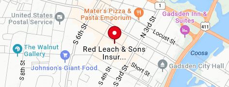 Map of Red Leach & Sons Insurance
