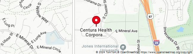 Map of Centura Health Corporate Office   Centennial