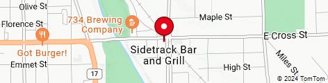 Map of sidetrack bar and grill menu