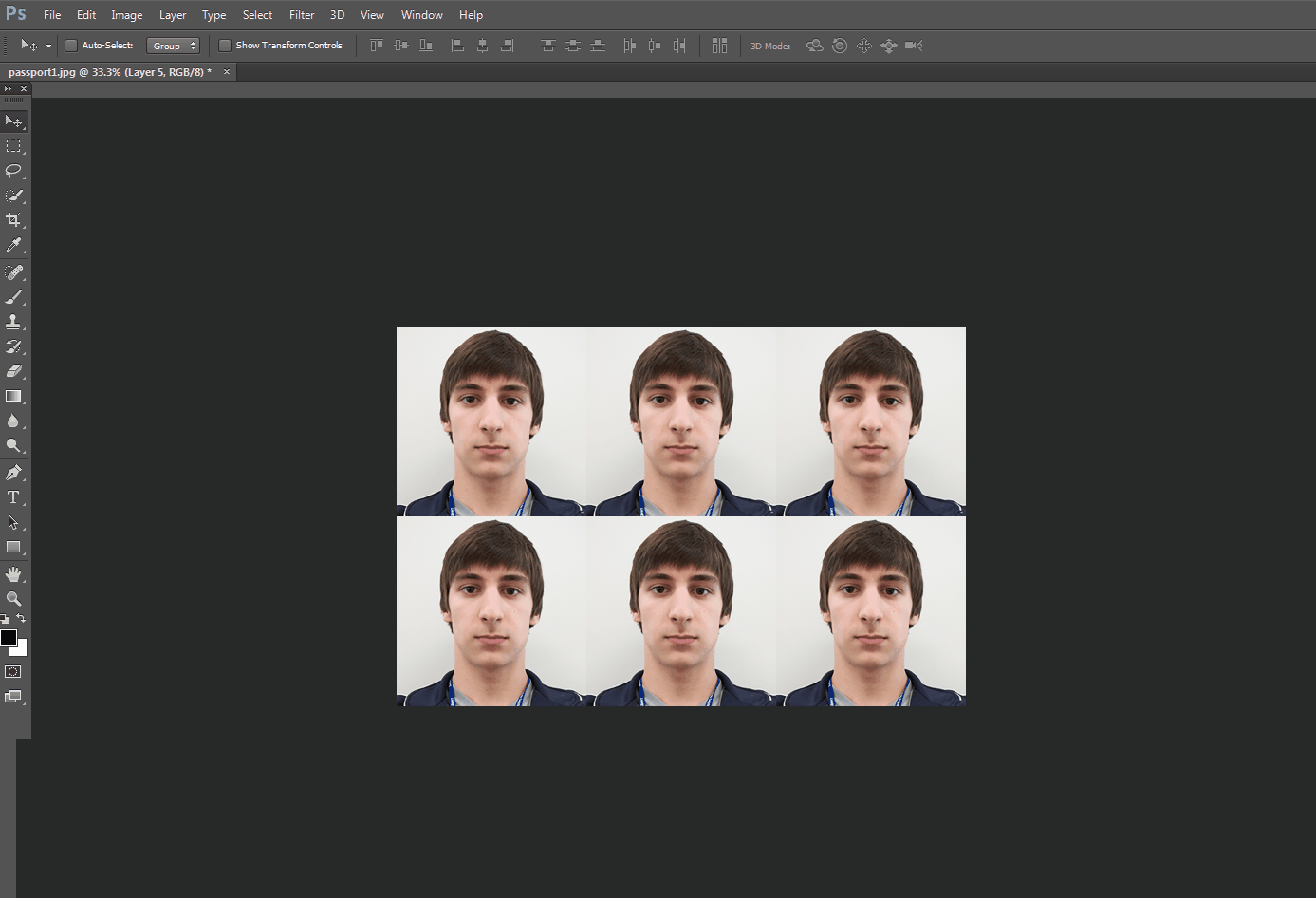 how to print multiple passport size photo in photoshop