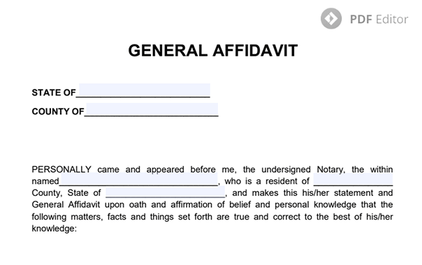 affidavit form pdf download
