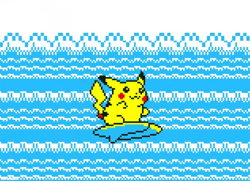 surfing pikachu pokemon yellow に対する画像結果