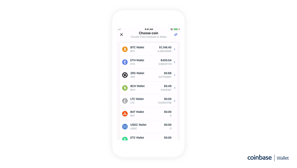 does coinbase charge to transfer to wallet