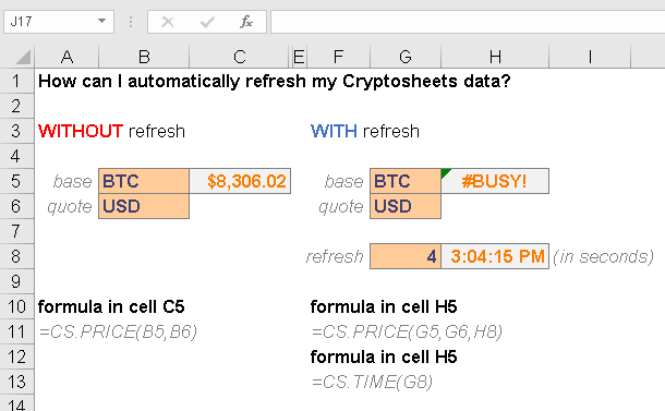 embedded crypto price in excel