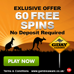 Gday Casino 60 Free Spins